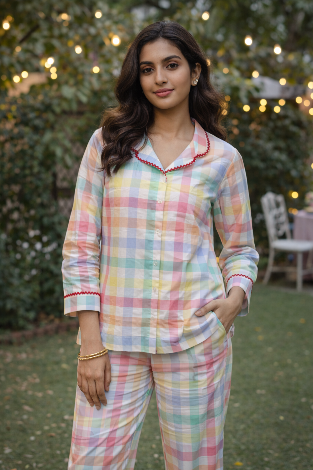 Cotton Check Pyjama set