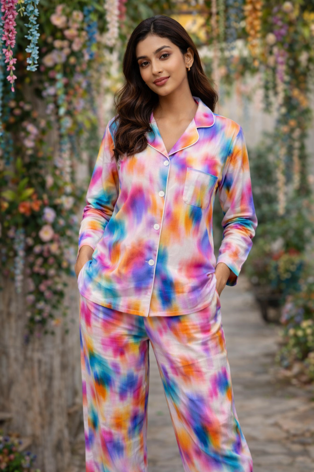 Multicolored Cotton Pyjama Set