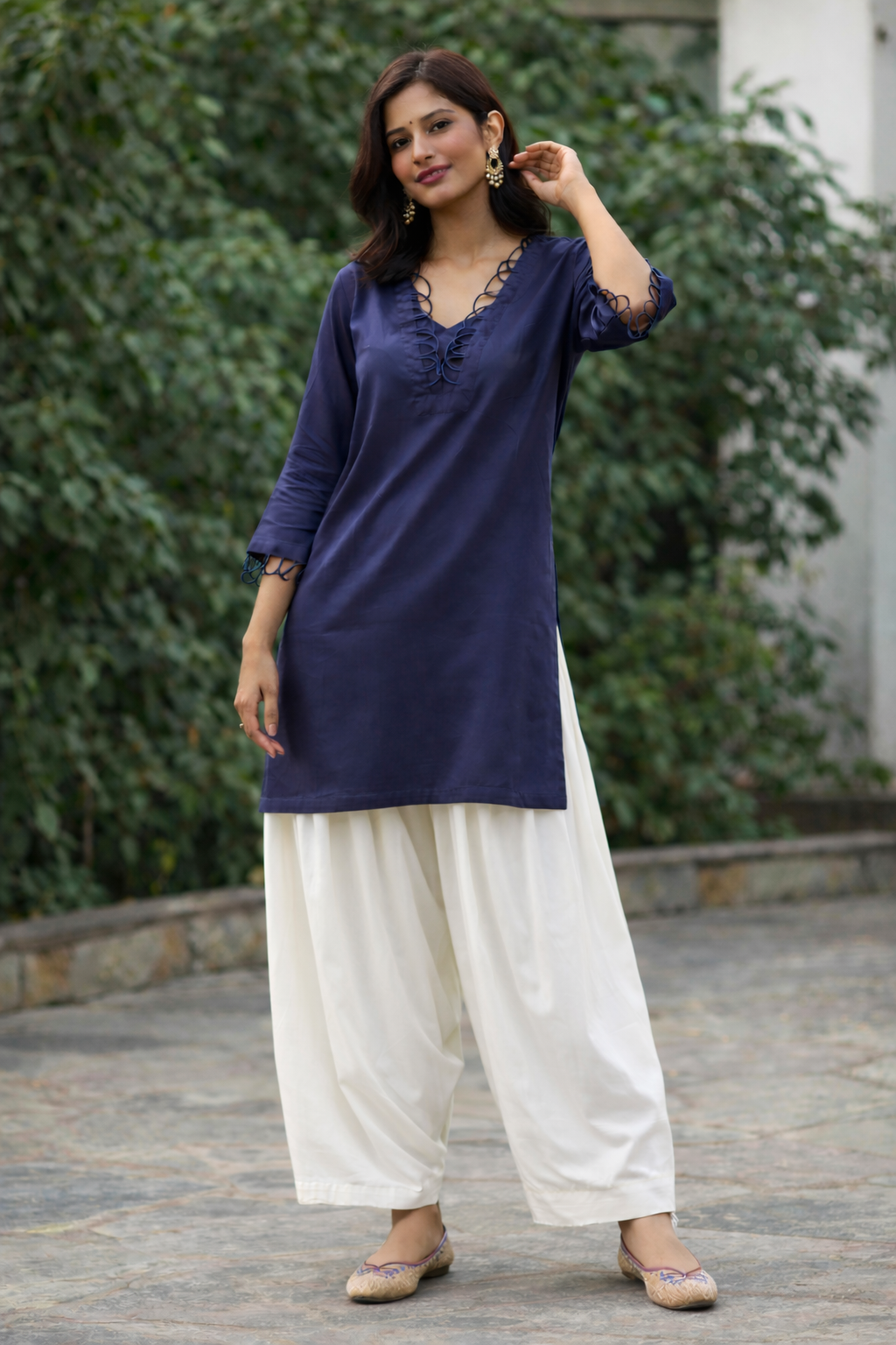Deep Navy Farsi Salwar Coord